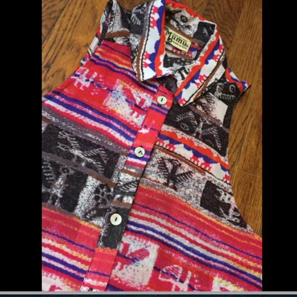 Show Me Your Mumu Sleeveless Print Button Up Tunic - Picture 3 of 6